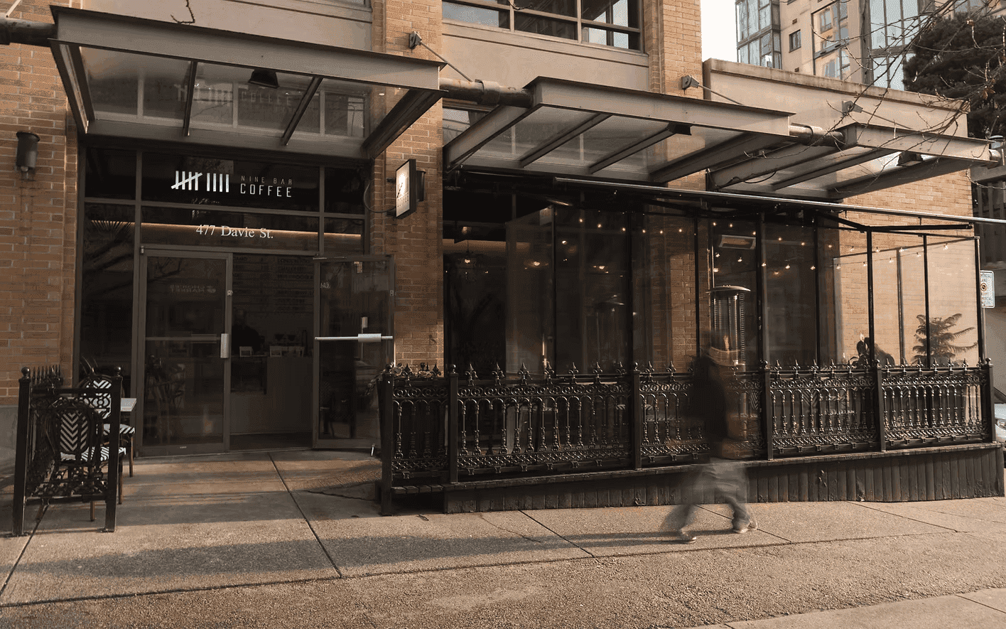 Nine Bar Coffee — minimal counter, espresso machine, quiet corner