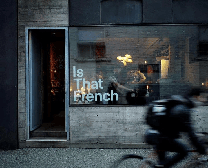Is That French — natural wine bar, oysters, Blood Alley brick